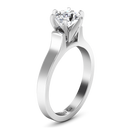 Round Diamond Solitaire Engagement Ring Modern 14K White Gold