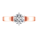 Solitaire Diamond Engagement Ring Modern 14K Rose Gold