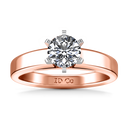 Solitaire Diamond Engagement Ring 6 Prong Contemporary 14K Rose Gold