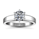 Round Diamond Solitaire Engagement Ring 6 Prong Contemporary 14K White Gold