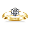 Solitaire Diamond Engagement Ring 6 Prong Contemporary 14K Yellow Gold