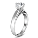 Round Diamond Solitaire Engagement Ring 6 Prong Contemporary 14K White Gold