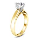 Solitaire Diamond Engagement Ring 6 Prong Contemporary 14K Yellow Gold
