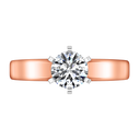 Solitaire Diamond Engagement Ring 6 Prong Contemporary 14K Rose Gold