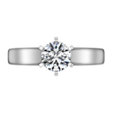 Round Diamond Solitaire Engagement Ring 6 Prong Contemporary 14K White Gold