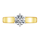 Solitaire Diamond Engagement Ring 6 Prong Contemporary 14K Yellow Gold