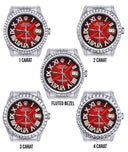 Diamond Mens Rolex Datejust Watch 16200 | 36Mm | Red Black Roman Numeral Dial | Jubilee Band