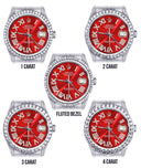 Diamond Mens  Rolex Datejust Watch 16200 | 36Mm | Red Roman Numeral Dial | Jubilee Band