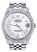 Diamond Mens Rolex Datejust Watch 16200 | 36Mm | White Roman Numeral Dial | Jubilee Band