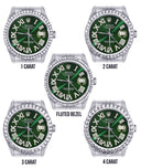 Diamond Mens  Rolex Datejust Watch 16200 | 36Mm | Custom Green Roman Numeral Dial | Jubilee Band