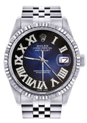 Mens Rolex Datejust Watch 16200  | 36Mm | Blue Black Roman Numeral Dial | Jubilee Band