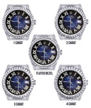 Diamond Mens Rolex Datejust Watch 16200 | 36Mm | Blue Black Roman Numeral Dial | Jubilee Band