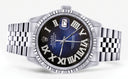 Mens Rolex Datejust Watch 16200  | 36Mm | Blue Black Roman Numeral Dial | Jubilee Band
