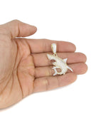 10K Yellow Gold Cuban Chain & Cz Shark Pendant | Appx. 15.3 Grams