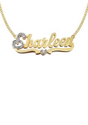 Ladies Two Tone  Name Plate Necklace | Appx. 10 Grams
