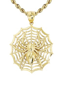 10K Yellow Gold Rope Chain & Gold Spider Pendant | Appx. 22 Grams