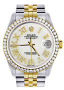 Gold & Steel Rolex Datejust Watch 16233 for Men | 36Mm | White Roman Dial | Jubilee Band
