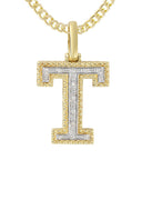 Diamond 10K Yellow Gold Letter "T" Necklace | Appx. 13.5 Grams