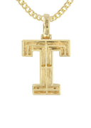 Diamond 10K Yellow Gold Letter "T" Necklace | Appx. 13.5 Grams