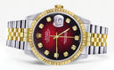Mens Rolex Datejust Watch 16233 Two Tone | 36Mm | Red Black Dial | Jubilee Band