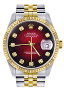 Womens Rolex Datejust Watch 16233 Two Tone | 36Mm | Red Black Dial | Fluted Bezel | Jubilee Band