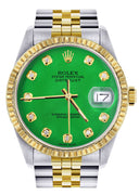 Mens Rolex Datejust Watch 16233 Two Tone | 36Mm | Green Dial | Jubilee Band