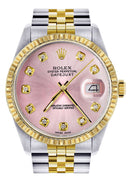 Mens Rolex Datejust Watch 16233 Two Tone | 36Mm | Pink Dial | Jubilee Band