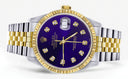 Womens Rolex Datejust Watch 16233 Two Tone | 36Mm | Violet Dial | Fluted Bezel | Jubilee Band