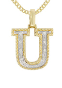 Diamond 10K Yellow Gold Letter "U" Necklace | Appx. 14.3 Grams
