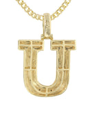 Diamond 10K Yellow Gold Letter "U" Necklace | Appx. 14.3 Grams