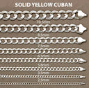 Mens White Gold Chain - Solid Cuban Link 10K Gold