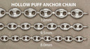 White Gold Chain - Mens Hollow Puff Chain 10K Gold