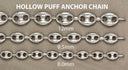 White Gold Chain - Mens Hollow Puff Chain 10K/14K Gold