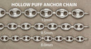 White Gold Chain - Womens Hollow Puff Chain 10K/14K Gold