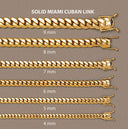 Mens Chain - Solid Miami Cuban Link 10K/14K Gold