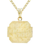 10K Gold Necklace & Gold Versace Style Pendant | 3.95 Grams
