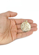 10K Yellow Gold Cuban Chain & Virgin Mary Pendant | Appx. 14.5 Grams