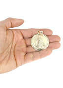10K Yellow Gold Cuban Chain & Virgin Mary Pendant | Appx. 14.4 Grams