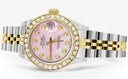 Womens Diamond Gold Rolex Watch | 1 Carat Bezel | 26Mm | Light Pink Pearl Dial | Jubilee Band
