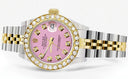 Womens Diamond Gold Rolex Watch | 1 Carat Bezel | 26Mm | Pink Dial | Jubilee Band