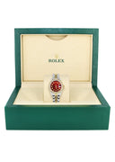 Womens Diamond Gold Rolex Watch | 1 Carat Bezel | 26Mm | Red Pearl Dial | Jubilee Band