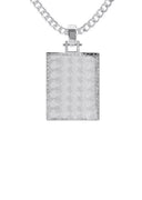 Diamond 10K/14K White Gold Rectangle Picture Pendant Necklace | Appx. 0.60 Carat