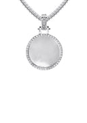 Diamond 10K/14K White Gold Small Round Picture Pendant Necklace | Appx. 0.50 Carat