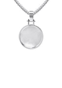 10K/14K White Gold Small Round Picture Pendant Necklace