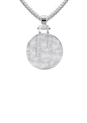 10K/14K White Gold Small Round Picture Pendant Necklace