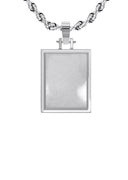 10K/14K White Gold Small Rectangle Picture Pendant Necklace