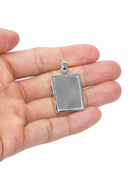 10K/14K White Gold Small Rectangle Picture Pendant Necklace