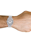 Mens White Gold Tone Diamond Watch | Appx. 17 Carats