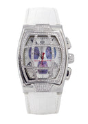 Mens White Gold Tone Diamond Watch | Appx. 2 Carats