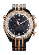 Mens Black & Rose Gold Tone Diamond Watch | Appx. 1.5 Carats
